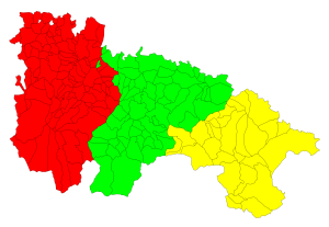 Mapa mudo de las regiones de La Rioja.