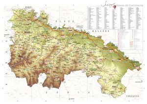 Mapa turístico de la comunidad autónoma de La Rioja.