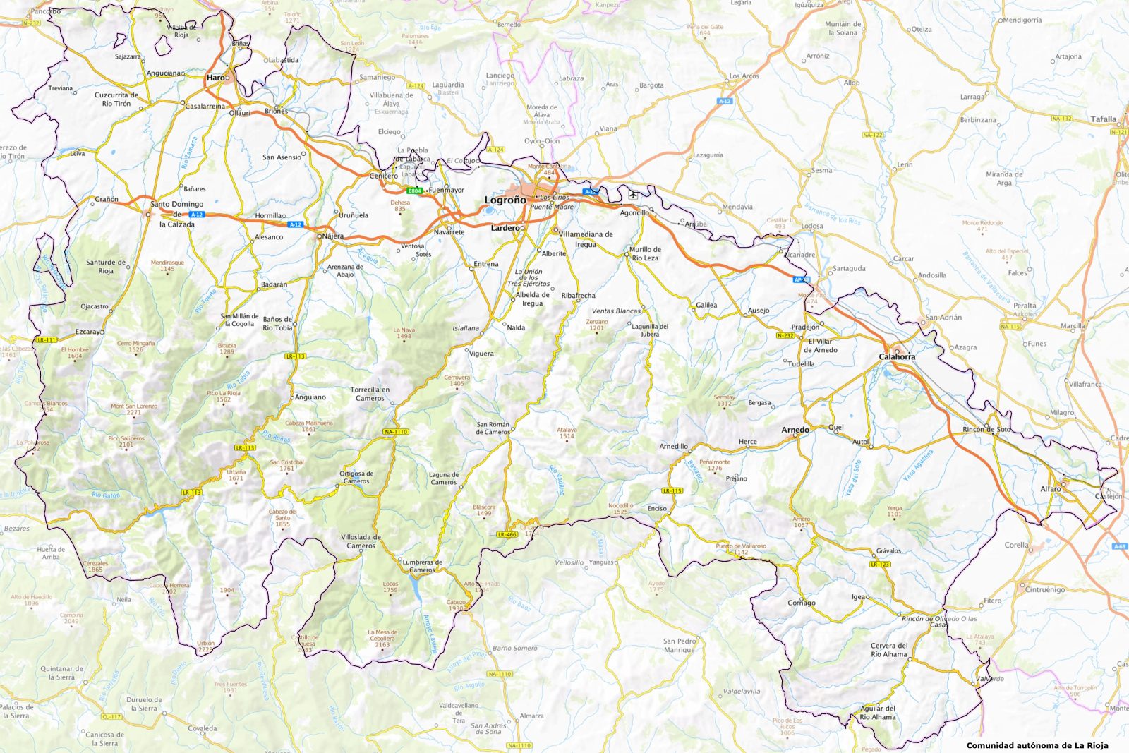 Autol Rioja Mapa Mapa físico de La Rioja - Galería de mapas