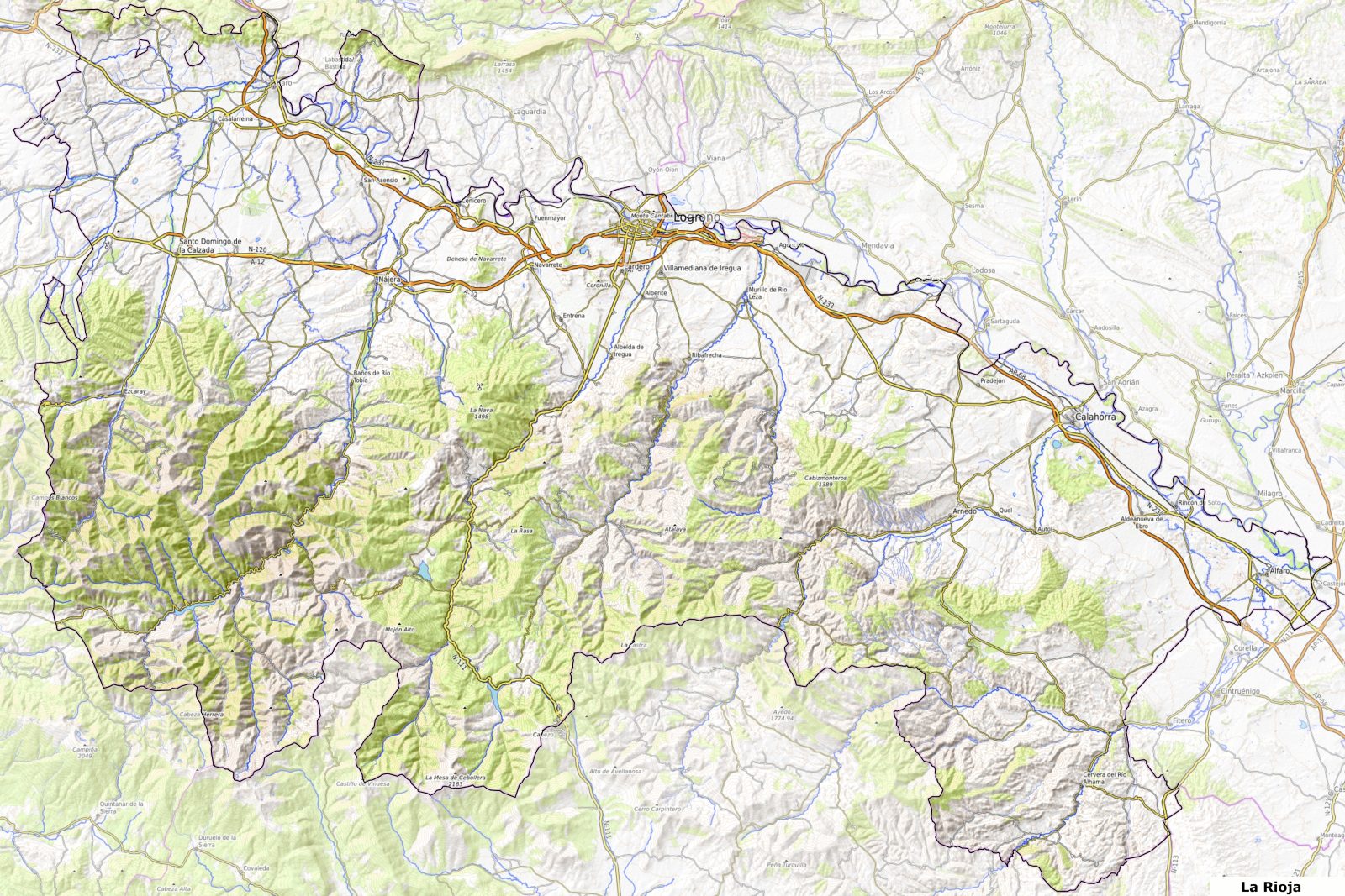 Autol Rioja Mapa Mapa físico de La Rioja - Galería de mapas