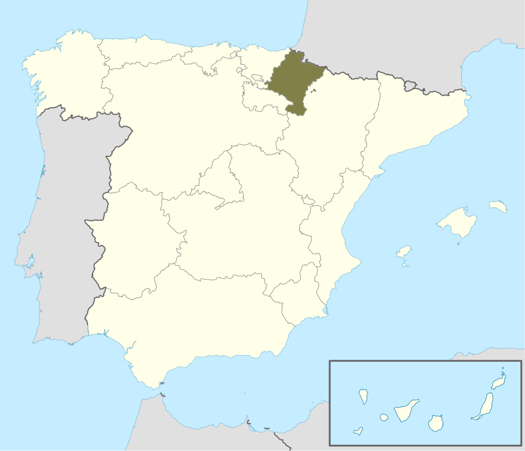 Mapa de ubicación de Navarra.