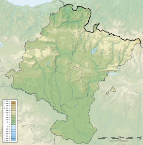 Mapa físico en blanco de Navarra.