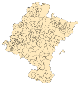 Mapa mudo de los municipios de Navarra.