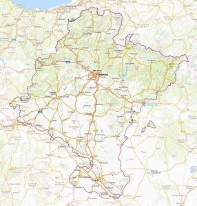 Mapa en relieve de Navarra.
