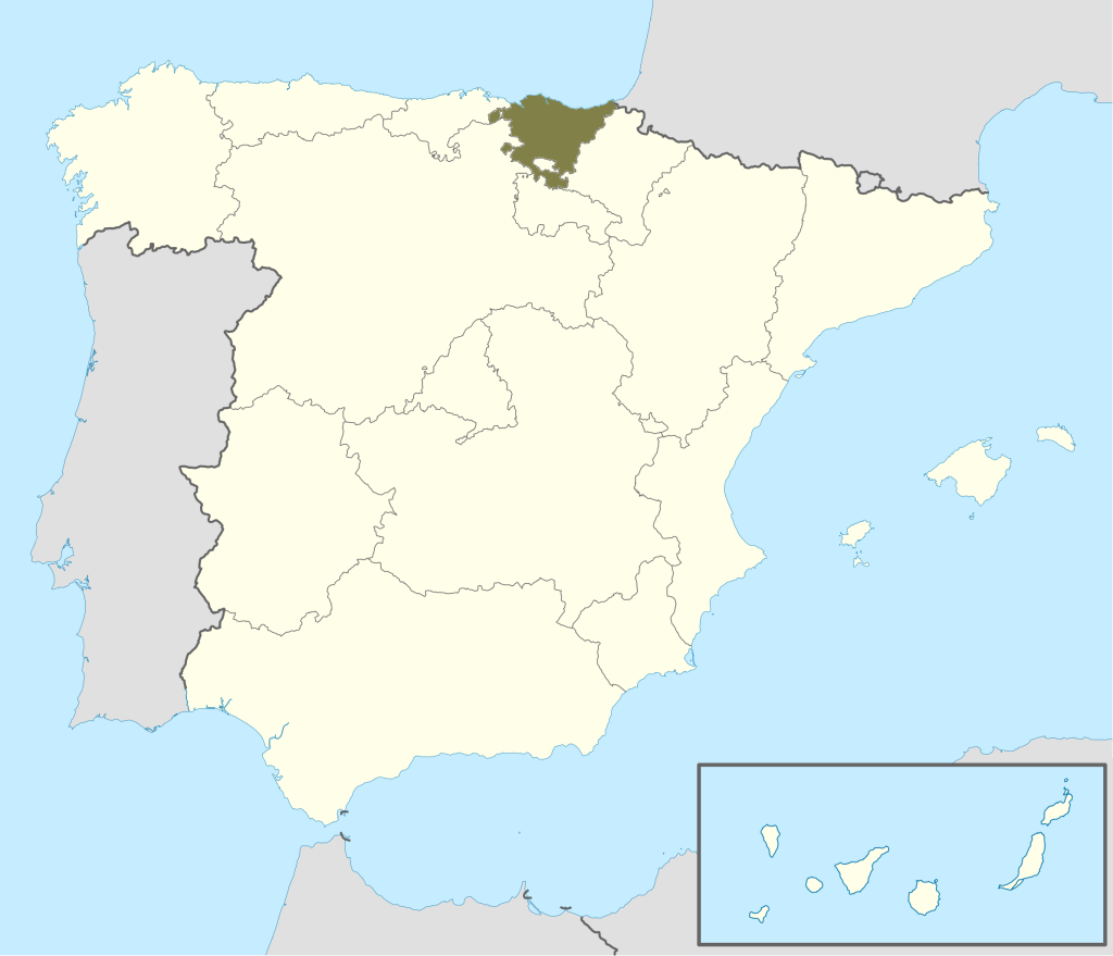 Mapa de ubicación del País Vasco.