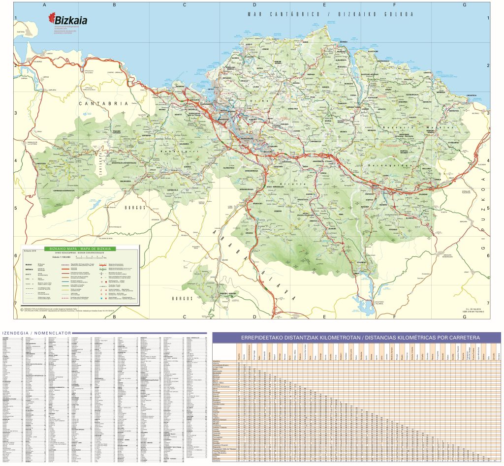 Mapa de carreteras del País Vasco.