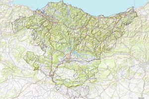 Mapa topográfico del País Vasco.