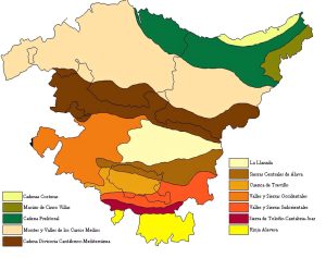 Principales unidades del relieve del Paí­s Vasco.