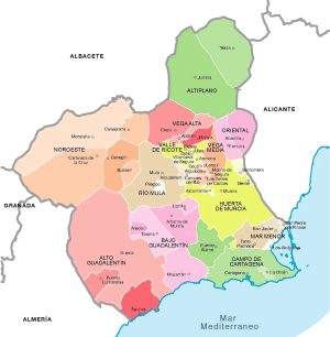 ¿Cuáles son los municipios de la Región de Murcia?