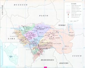 Mapa de las provincias del departamento de Junín.