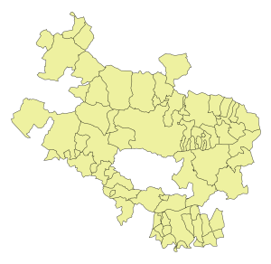 Mapa mudo de los municipios de la provincia de Álava.