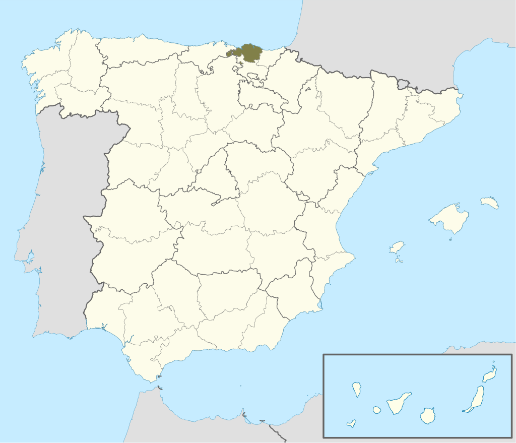 Mapa de ubicación de Vizcaya.