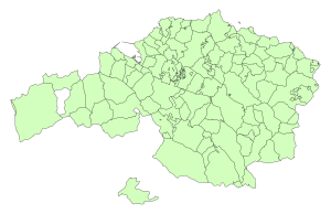Mapa mudo de los municipios de la provincia de Vizcaya.
