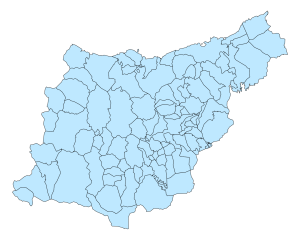 Mapa mudo de los municipios de la provincia de Guipúzcoa.