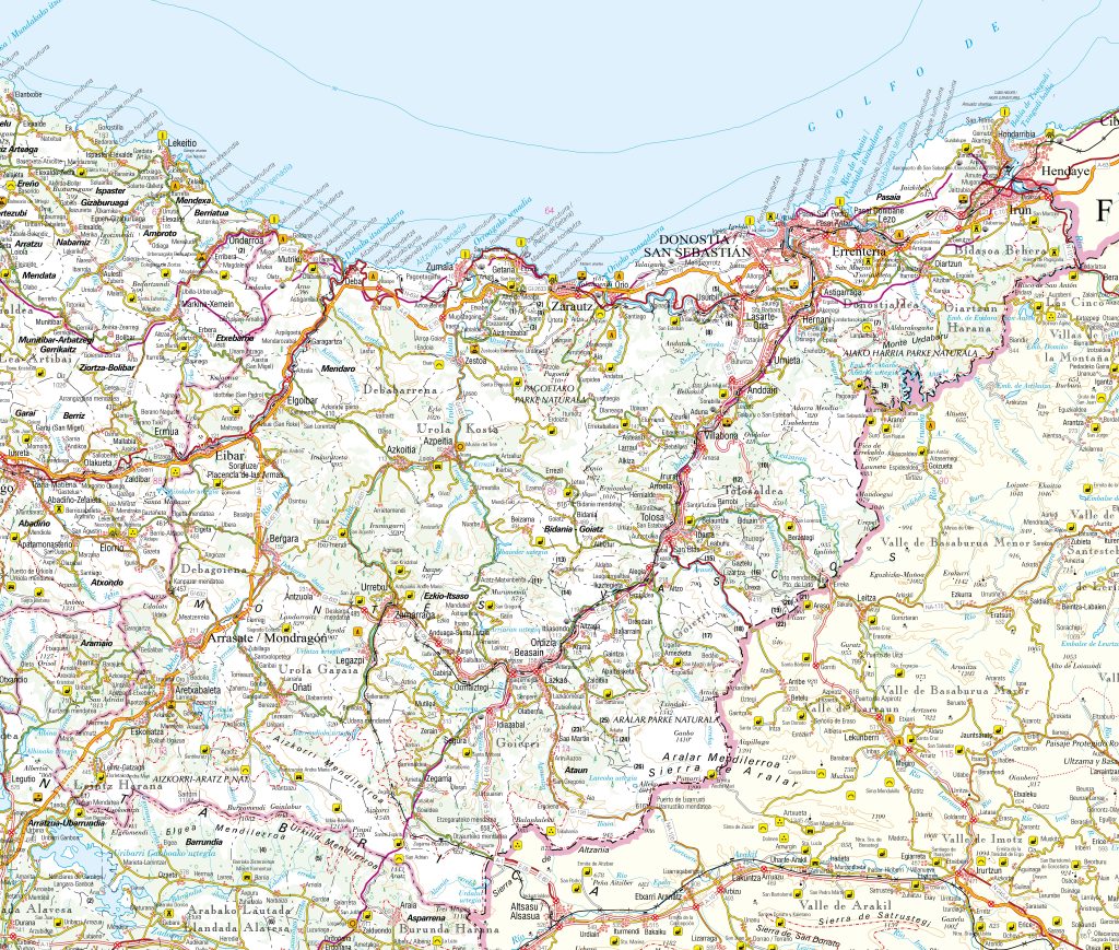Mapa de Guipúzcoa.