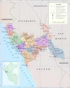 Mapa de las provincias del departamento de La Libertad. Mapa de las provincias del departamento de La Libertad.