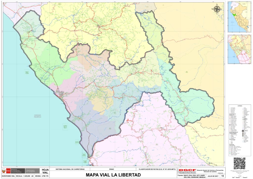 Mapa del departamento de La Libertad.