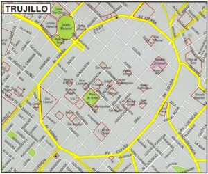 Plano del centro histórico de Trujillo. Plano del centro histórico de Trujillo.