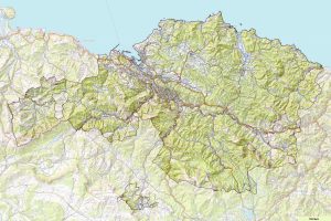 Mapa topográfico de Vizcaya.