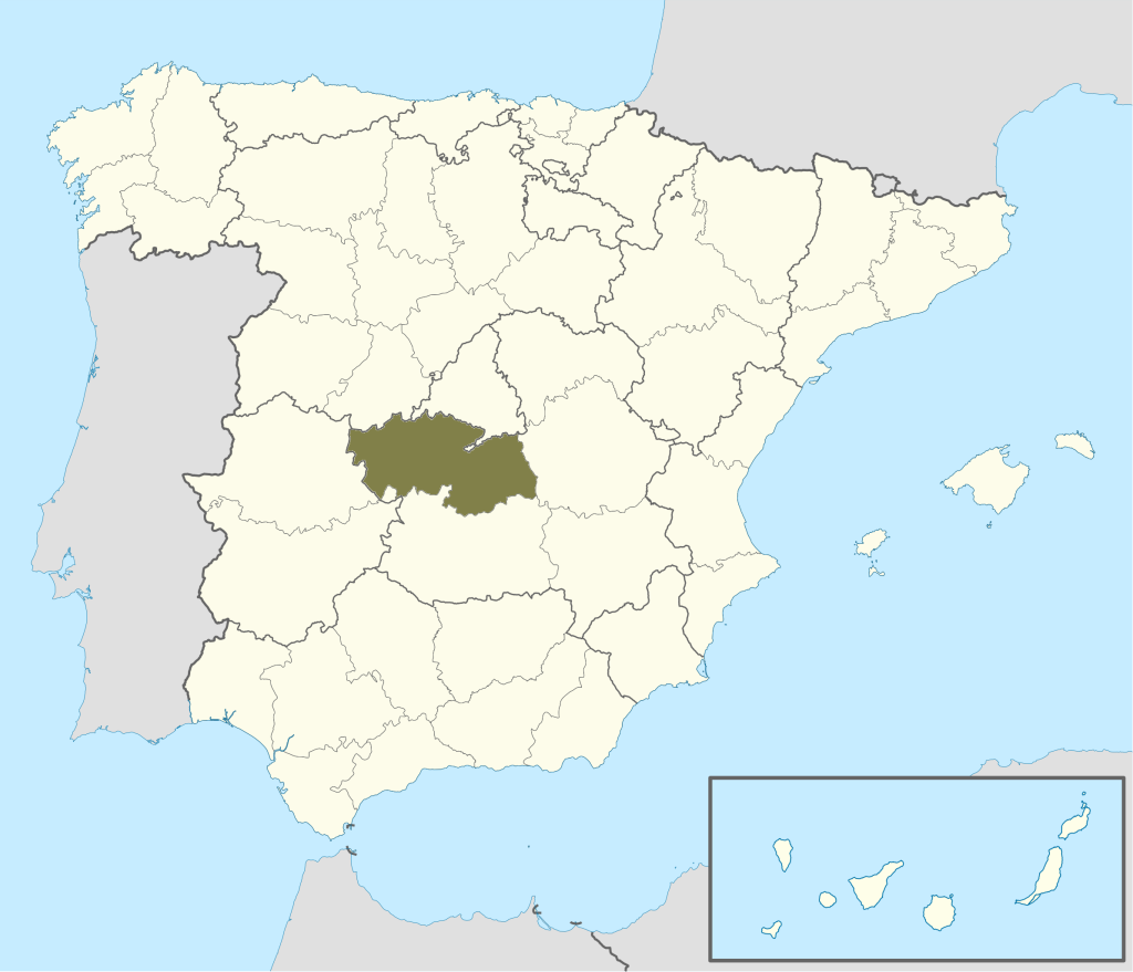 Mapa de ubicación de la provincia de Toledo.