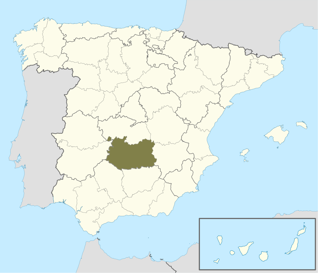 Mapa de ubicación de la provincia de Ciudad Real.