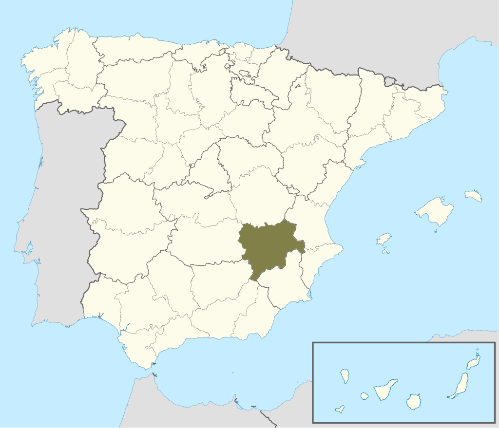 Mapa de ubicación de la provincia de Albacete.