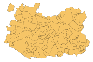 Mapa mudo de los municipios de la provincia de Ciudad Real.
