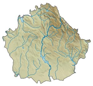 Mapa físico en blanco de la provincia de Cuenca.