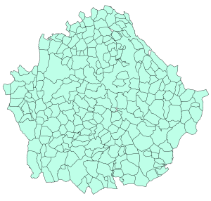 Mapa mudo de los municipios de la provincia de Cuenca.