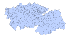 Mapa mudo de los municipios de la provincia de Toledo.