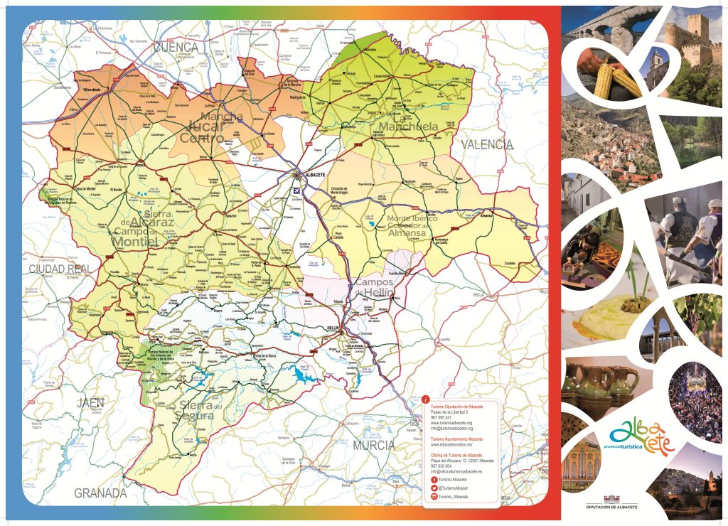 Mapa turístico de la provincia de Albacete.