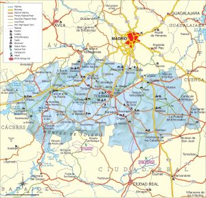 Mapa turístico de la provincia de Toledo