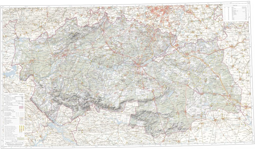 Mapa de la provincia de Toledo.