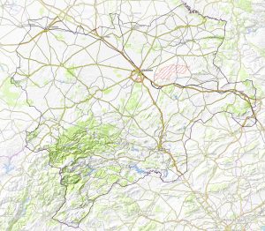 Mapa topográfico de la provincia de Albacete.