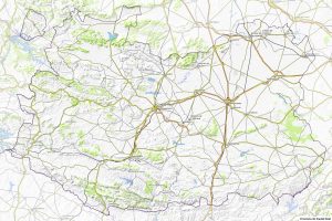 Mapa topográfico de la provincia de Ciudad Real.