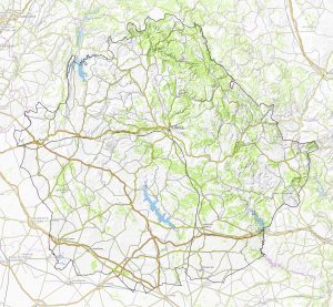 Mapa topográfico de la provincia de Cuenca.