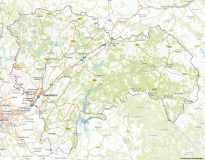 Mapa físico de la provincia de Guadalajara