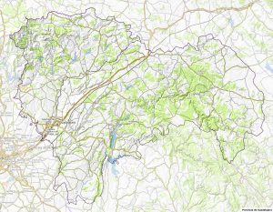 Mapa topográfico de la provincia de Guadalajara.