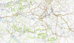 Mapa topográfico de la provincia de Toledo.