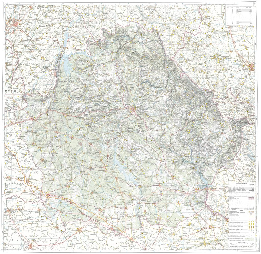 Mapa de la provincia de Cuenca.