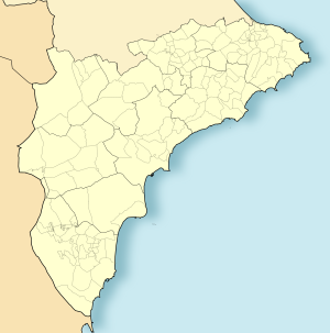 Mapa mudo de la provincia de Alicante