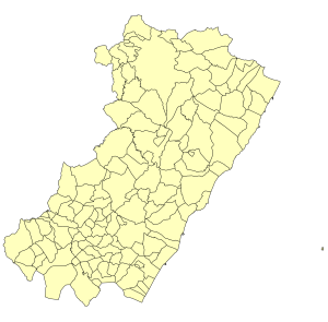 Mapa mudo de los municipios de la provincia de Castellón.