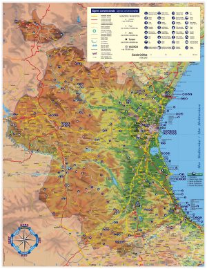 Mapa turístico de la provincia de Valencia