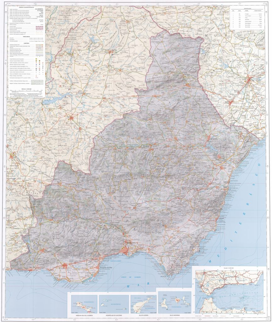 Mapa de la provincia de Almería.