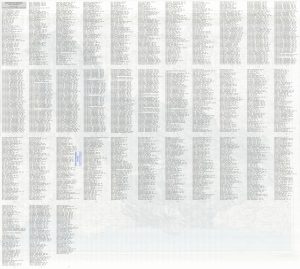 Índice toponímico del mapa de la provincia de Granada.