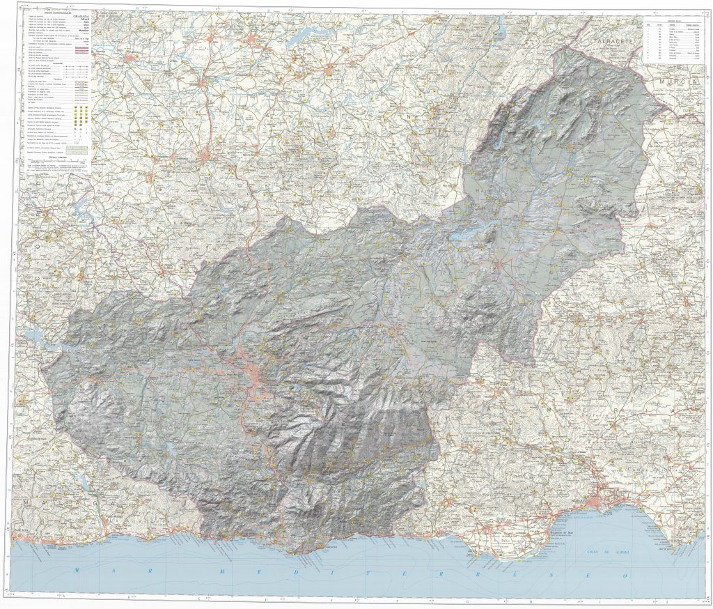 Mapa de la provincia de Granada.