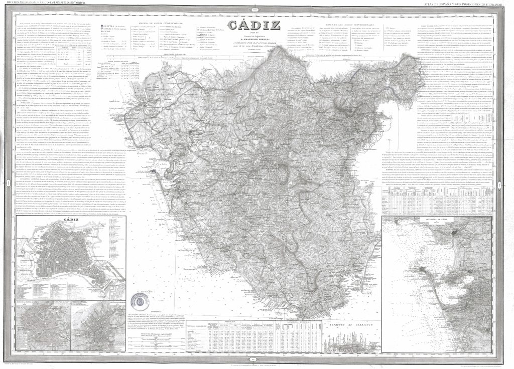 Mapa de la provincia de Cádiz 1868.