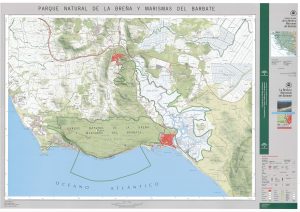 Mapa del Parque Natural de la Breña y Marismas del Barbate