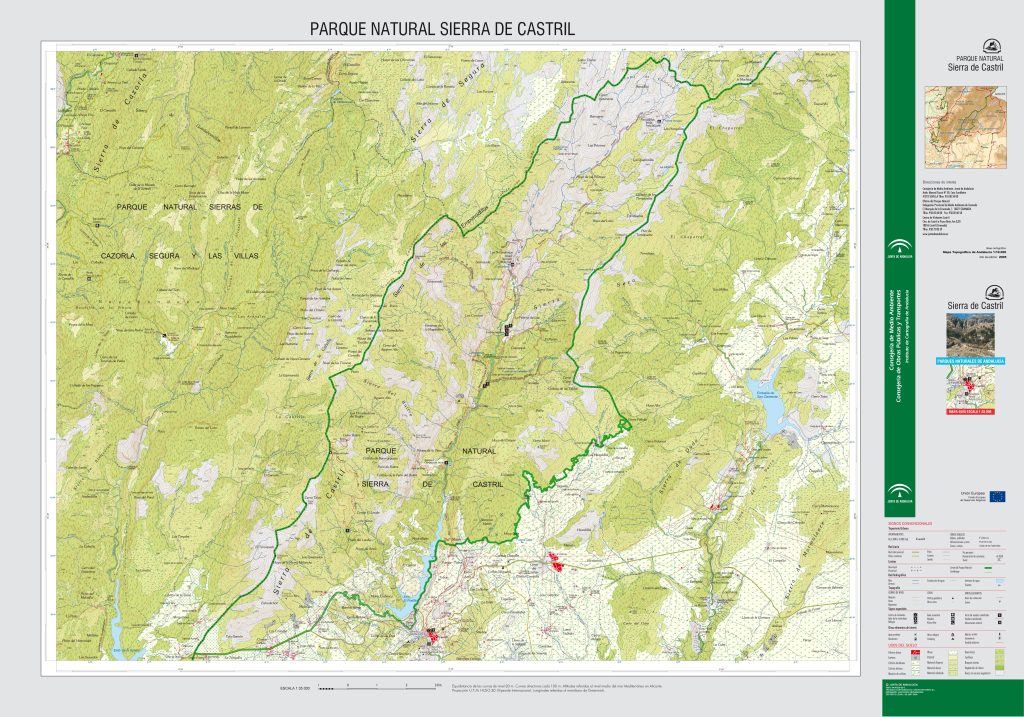 Mapa del Parque natural de la Sierra de Castril.