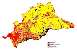 Cobertura del suelo de la provincia de Málaga.